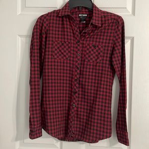 Buffalo plaid button down shirt